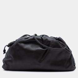 Pre Owned Bottega Veneta Black Lambskin The Mini Pouch Crossbody