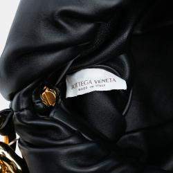 Pre Owned Bottega Veneta Black Small Lambskin Chain Pouch