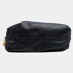 Pre Owned Bottega Veneta Black Small Lambskin Chain Pouch