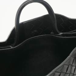 Pre Owned Bottega Veneta Black Intrecciato Leather Medium Andiamo Bag