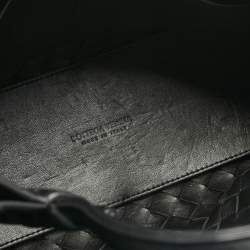 Pre Owned Bottega Veneta Black Intrecciato Leather Medium Andiamo Bag
