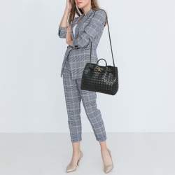 Pre Owned Bottega Veneta Black Intrecciato Leather Medium Andiamo Bag
