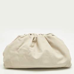 Pre Owned Bottega Veneta Ivory Leather Classic The Pouch Clutch