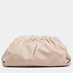 Pre Owned Bottega Veneta Beige Brown Lambskin The Pouch