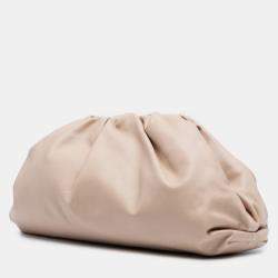 Pre Owned Bottega Veneta Beige Brown Lambskin The Pouch
