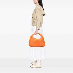 Pre Owned Bottega Veneta Orange Small Nappa Intrecciato Veneta Hobo