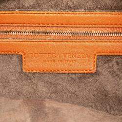 Pre Owned Bottega Veneta Orange Small Nappa Intrecciato Veneta Hobo
