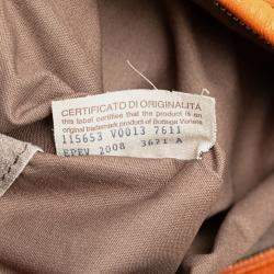 Pre Owned Bottega Veneta Orange Small Nappa Intrecciato Veneta Hobo