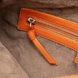 Pre Owned Bottega Veneta Orange Small Nappa Intrecciato Veneta Hobo