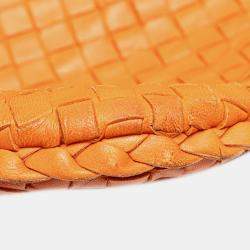 Pre Owned Bottega Veneta Orange Small Nappa Intrecciato Veneta Hobo
