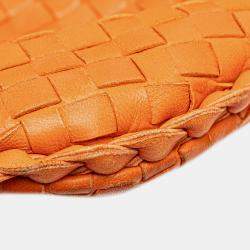 Pre Owned Bottega Veneta Orange Small Nappa Intrecciato Veneta Hobo