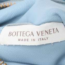 Pre Owned Bottega Veneta Light Blue Leather Cassette Padded Shoulder Bag