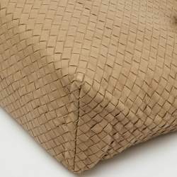 Pre Owned Bottega Veneta Beige Intrecciato Leather Medium Cesta Tote