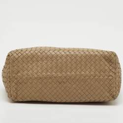 Pre Owned Bottega Veneta Beige Intrecciato Leather Medium Cesta Tote
