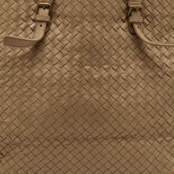 Pre Owned Bottega Veneta Beige Intrecciato Leather Medium Cesta Tote