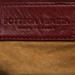 Pre Owned Bottega Veneta Red Intrecciato Leather Small Veneta Hobo