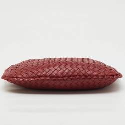 Pre Owned Bottega Veneta Red Intrecciato Leather Small Veneta Hobo