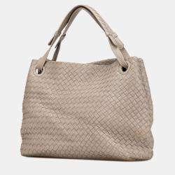 Pre Owned Bottega Veneta Beige Brown Medium Nappa Intrecciato Garda Tote