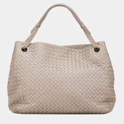 Pre Owned Bottega Veneta Beige Brown Medium Nappa Intrecciato Garda Tote