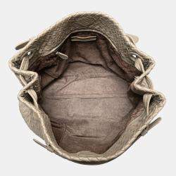 Pre Owned Bottega Veneta Beige Brown Medium Nappa Intrecciato Garda Tote