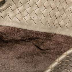 Pre Owned Bottega Veneta Beige Brown Medium Nappa Intrecciato Garda Tote