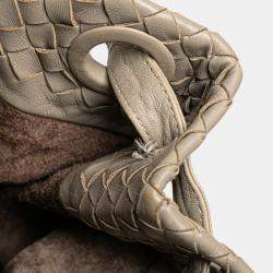 Pre Owned Bottega Veneta Beige Brown Medium Nappa Intrecciato Garda Tote