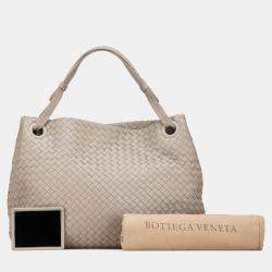 Pre Owned Bottega Veneta Beige Brown Medium Nappa Intrecciato Garda Tote