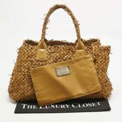 Pre Owned Bottega Veneta Mustard Intrecciato Leather Limited Edition 209/750 Cabat Tote