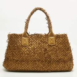 Pre Owned Bottega Veneta Mustard Intrecciato Leather Limited Edition 209/750 Cabat Tote