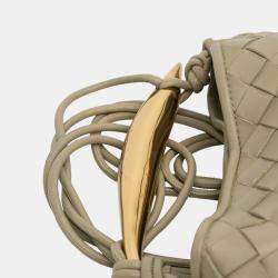 Pre Owned Bottega Veneta Brown Baby Lambskin Intrecciato Sardine