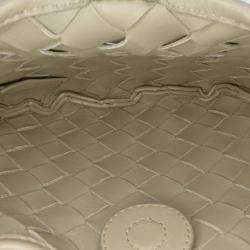 Pre Owned Bottega Veneta Brown Baby Lambskin Intrecciato Sardine