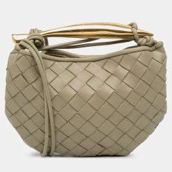 Pre Owned Bottega Veneta Brown Baby Lambskin Intrecciato Sardine