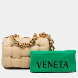 Pre Owned Bottega Veneta Brown Nappa Intrecciato Padded Chain Cassette Satchel