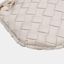 Pre Owned Bottega Veneta White Baby Lambskin Intrecciato Sardine