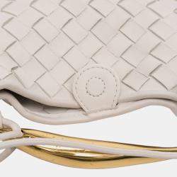Pre Owned Bottega Veneta White Baby Lambskin Intrecciato Sardine