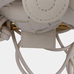 Pre Owned Bottega Veneta White Baby Lambskin Intrecciato Sardine