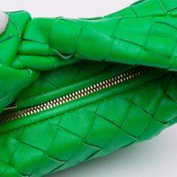 Pre Owned Bottega Veneta Green Candy Nappa Intrecciato Jodie