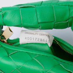Pre Owned Bottega Veneta Green Candy Nappa Intrecciato Jodie