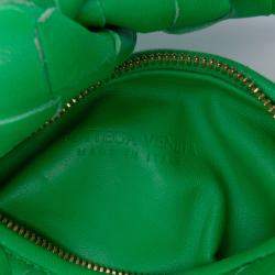Pre Owned Bottega Veneta Green Candy Nappa Intrecciato Jodie