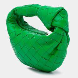 Pre Owned Bottega Veneta Green Candy Nappa Intrecciato Jodie