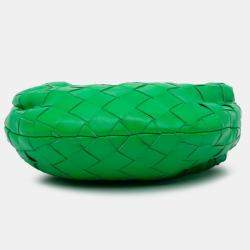 Pre Owned Bottega Veneta Green Candy Nappa Intrecciato Jodie