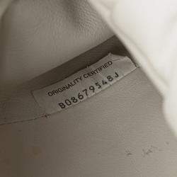 Pre Owned Bottega Veneta White Lambskin The Shoulder Pouch