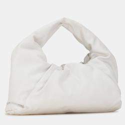 Pre Owned Bottega Veneta White Lambskin The Shoulder Pouch