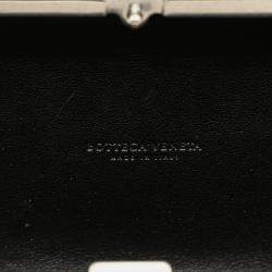 Pre Owned Bottega Veneta Black Spazzolato Intrecciato Box Messenger Bag