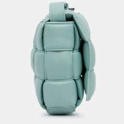 Pre Owned Bottega Veneta Blue Nappa Intrecciato Padded Cassette Crossbody