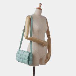 Pre Owned Bottega Veneta Blue Nappa Intrecciato Padded Cassette Crossbody