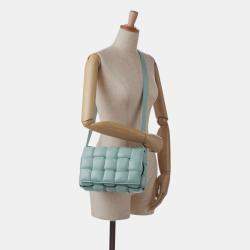 Pre Owned Bottega Veneta Blue Nappa Intrecciato Padded Cassette Crossbody