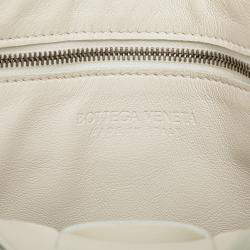 Pre Owned Bottega Veneta White Nappa Intrecciato Cassette Messenger