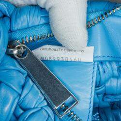 Pre Owned Bottega Veneta Blue Foulard Intrecciato Banana