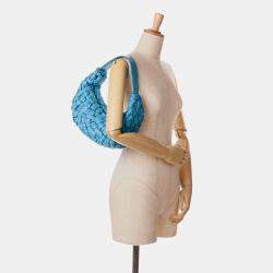 Pre Owned Bottega Veneta Blue Foulard Intrecciato Banana